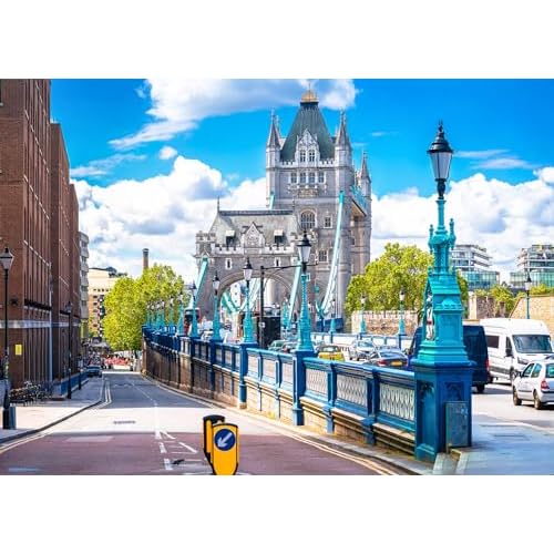 HUADADA 1000 Piece Puzzles for Adults - London Street Scene, UK-1000 Piece Jigsaw Puzzles for Adults 1000 Piece Unique Shape Best Gift for Adults27.6x 19.7