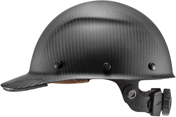 Lift Dax Carbon Fiber Cap Brim Safety Helmet/Hard Hat, 6-Point Suspension