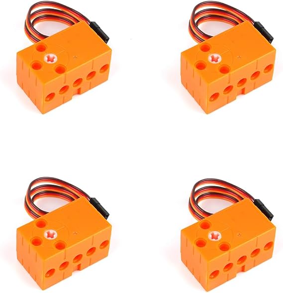 Geekservo 0.7KG Digital Servo Fast Speed Slow Torque 360 Degree Angle Controllable Work with Building Blocks Microbit(Pack of 4PCS)