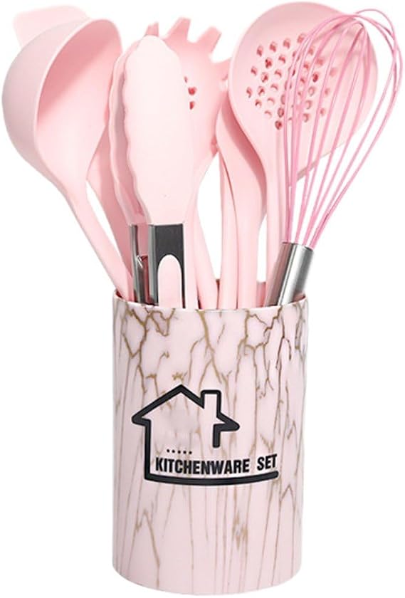 Kitchen Tools Set of 10 Heat Resistant Silicone Cooking Utensils Cooking Tools Kitchen Utensils Kitchen Tools Pink
