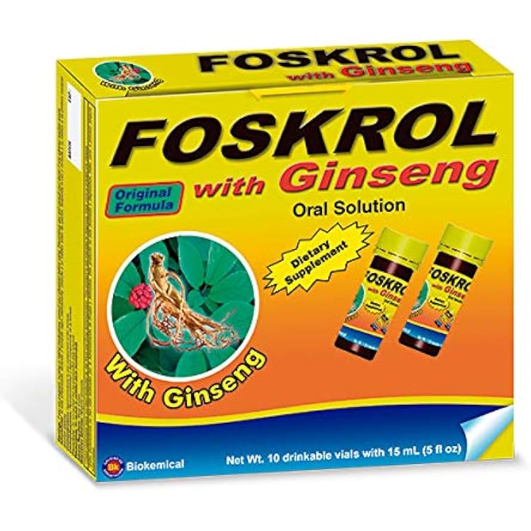 Ginseng Energy Supplement - 10 Vials of Strong Ginseng Extract - Energizing Liquid Supplement with Vitamin B Complex and Glutamic Acid HCI