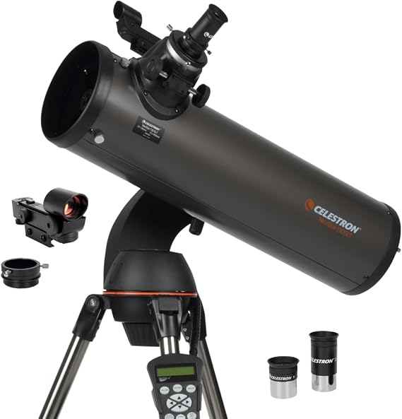 Celestron - NexStar 130SLT Computerized Telescope - Compact and Portable - Newtonian Reflector Optical Design - SkyAlign Technology - Computerized Hand Control - 130mm Aperture Grey