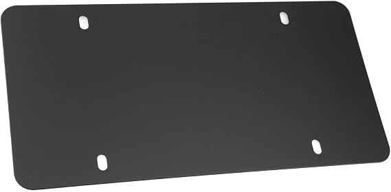 Stainless Steel Backing Reinforce Plate for License Plate, Black (Pack of 1)