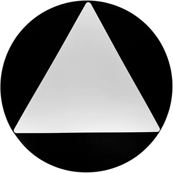 ADA Compliant All Gender Unisex Restroom Door Sign, 12" Round/Triangle (Black)