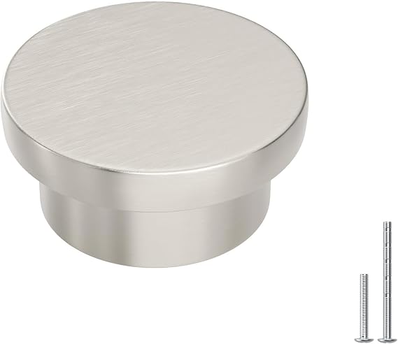 homdiy 10 Pack Brushed Nickel Round Cabinet for Knobs Drawer Knobs