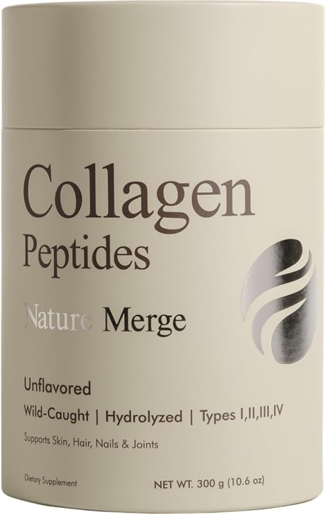Marine Collagen Peptides, Wild-Caught, Types I-IV, Hydrolyzed Powder, Non-GMO, Gluten-Free, Paleo & Keto Friendly