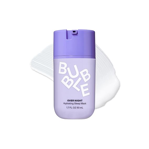 Bubble Skincare Over Night Hydrating Sleep Mask - Gentle Exfoliating Overnight Face Mask for Skin Barrier Repair - Formulated with Mandelic Acid & Sodium PCA to Hydrate, Brighten & Soothe Skin (50ml)