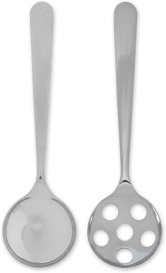RSVP International Endurance Kitchen Collection Salad Serving Set, Dishwasher Safe, Set of 2, Stainless Steel