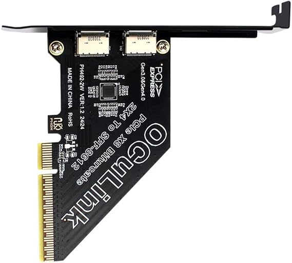 Adapter PCI-Express 4.0 PCIE 8X Detachable to Dual Oculink SFF-8612 SFF-8611 VROC Raid0 Adapter for U.2 SSD eGPU External Graphics Card Dock