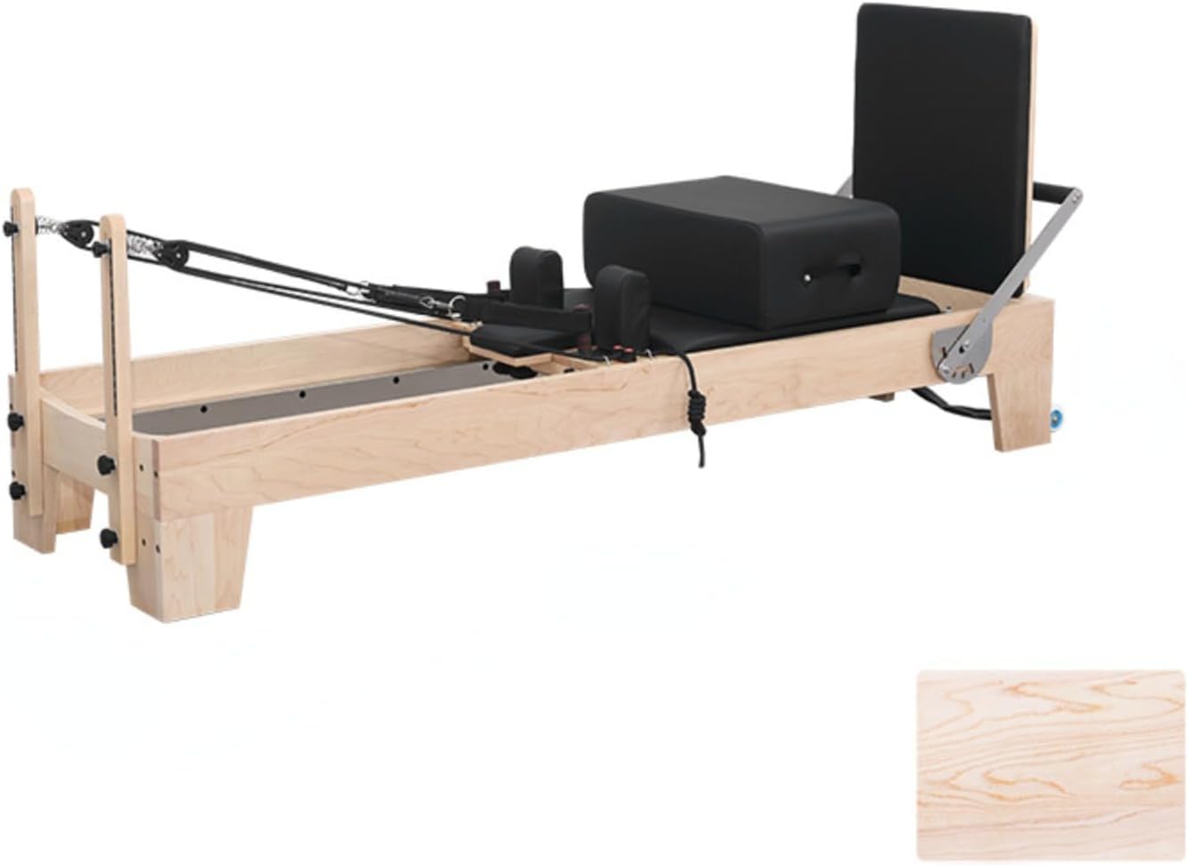 Pilates Reformer for Home, Fitness Wood Semi Elevated Reformer, Pilates Reformer Home Use and Studio Maple Pilates Reformer