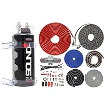SoundBox 4 Gauge Amp Kit Amplifier Install Wiring & 2.5 Farad Digital Capacitor, 2300W Peak