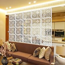 LRZCGB Hanging Room Divider Panel - 10Pieces White Wood-Plastic Hanging Screen Panel DIY Wall Dividers Privacy Room Hotel Partition Home Decor