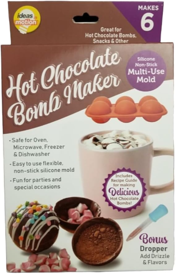 Hot Chocolate Bomb Maker with Bonus Dropper for Drizzle & Flavors