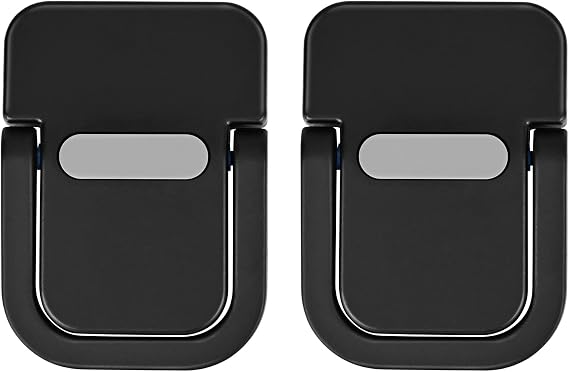 1 Pair Foldable Laptop Zinc Alloy Stand, Self Adhesive Invisible Desk Keyboard Feet, Mini Metal Laptop Feet Lifter,Black
