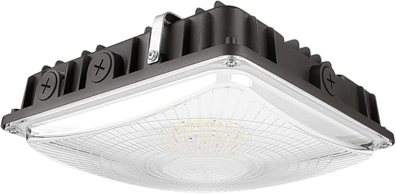 Konlite 63W/45W/30W LED Canopy Light - Selectable - 5000K/4000K - 9,360LM - Dimmable - 120-277V - 250W Equal, Residential & Commercial Indoor & Outdoor Light Fixture, UL, Dark Bronze