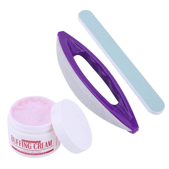 Nail Buffer Blocks and Shine Kit Art Buffing Cream Brush Buffers Polishing Strip Care Tools Chamois Polishing Block Glossy Nails Care Tools Set for Professional Manicure Pedicure Salon