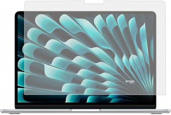 Engo Apple Macbook Air 13 İnç İle Uyumlu Mat Ekran Koruyucu Notebook, Yansıma Ve Parlama Önleyici Parmak İzi Bırakmayan Laptop Koruma, 9H Temperli Kırılmaz Esnek Nano Cam M2, M3, M4, M5