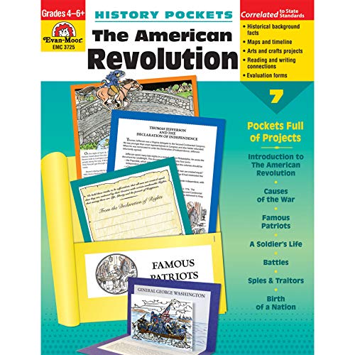 Evan-Moor EMC3725-A1 History Pockets: The American Revolution Book, Grades 4-6