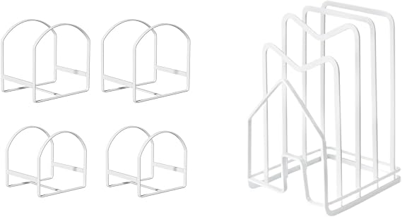 LINFIDITE 4 Pack Dish Racks White and Cutting Board Rack Chopping Board Organizer White