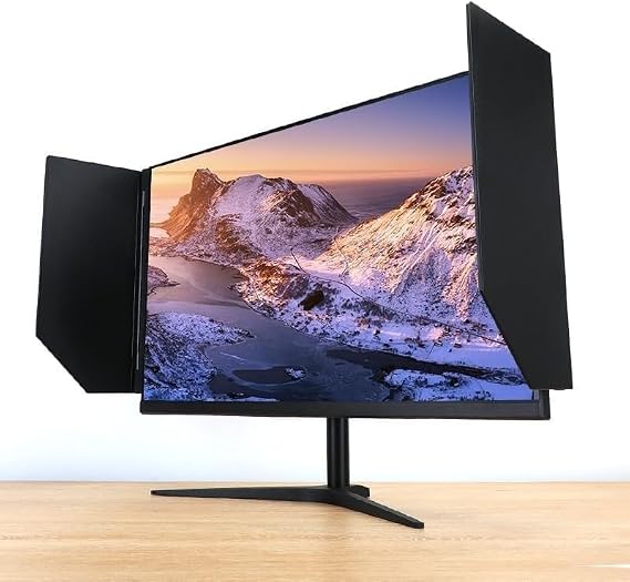 Anti-Glare Laptop Sun Shade, Computer Monitor Hood, Video Monitor Hood Sunshade Sunhood, Light-Blocking Board Anti-Glare, 21-25-inch Adjustable, for Office, Play Games.