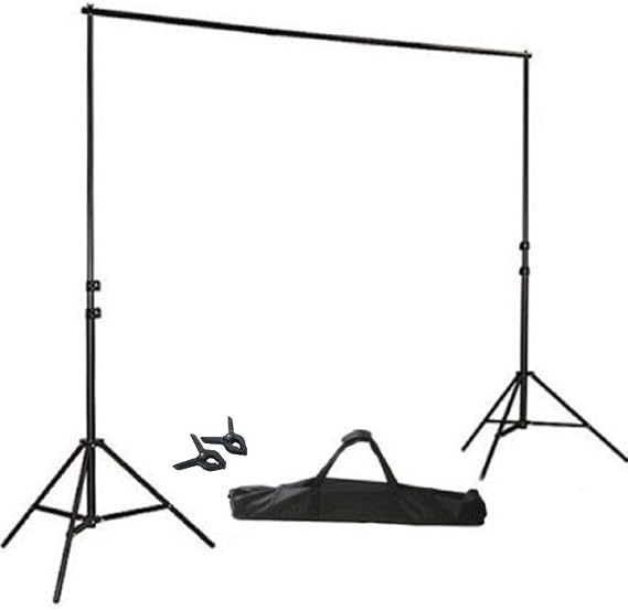 Professional 8 ft x 10 ft Adjustable Backdrop Stand Kit with Metal Alloy Construction for Wedding Photography, Photo Video Studio Background Support System with Free Clips