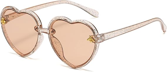 Kids Heart Sunglasses Heart Shaped Sunglasses Cute Kids Eyewear for Pool Beach Outdoor Age 3-10 Years