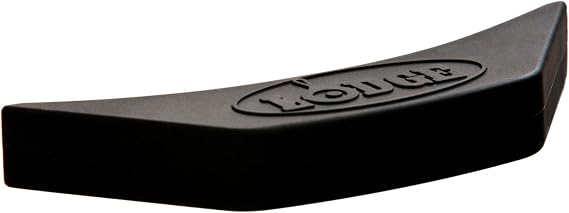 Lodge Silicone Assist Handle Holder, Dishwasher Safe, Black | Hot Handle Holder for Lodge Cast Iron Dual Handle Products, Reusable Heat Protection up to 450F, Reusable Heat Protection