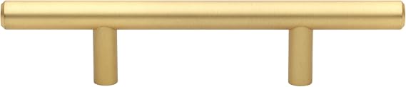 GlideRite Hardware 3" Center, 6" Long Solid Handle Bar Pulls, Satin Gold, 5000-76