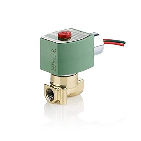 ASCO 8262H202-120/60,110/50 Brass Body Direct Acting General Service Solenoid Valve, 1/4" Pipe Size, 2-Way Normally Closed, Nitrile Butylene Sealing, 5/32" Orifice, 0.52 Cv Flow, 120V/60 Hz, 110V/50 H
