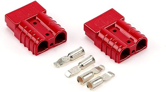 WARN 22681 Powersports ATV Quick Connect Winch Power Cable Connector Plugs, 1 Pair , Red