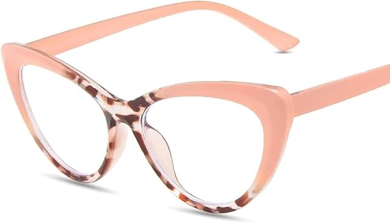 Donna Uomo Occhiali Rotondi Anti Luce Blu Occhiali bloccanti Occhiali da Vista Montatura per Occhiali Trasparenti per Computer, Light Pink