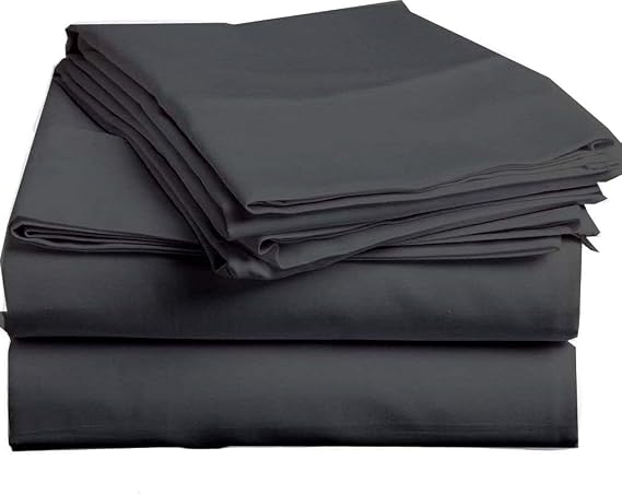 Extra Deep Pocket Sheets 4 Piece Sheet Set 600 Thread Count Bed Sheets Set -Super Deep Bed Sheets fits 18" to 24" Mattress Hotel Ultra Deep Bed Sheets 4 PCs (California King,Dark Grey Solid)
