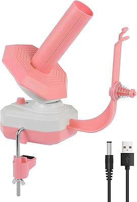 Electric Yarn Winder, Electric Yarn Ball Winder for Crocheting, Automatic Yarn Winder, Yarn Cake Winder, Stepless Speed Wool Spinner Roller for Crochet Lovers Pink