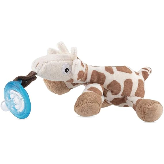 Nuby Natural Flex Cherry Pacifier with Snoozie Combo Set, Giraffe, 0-6 Months