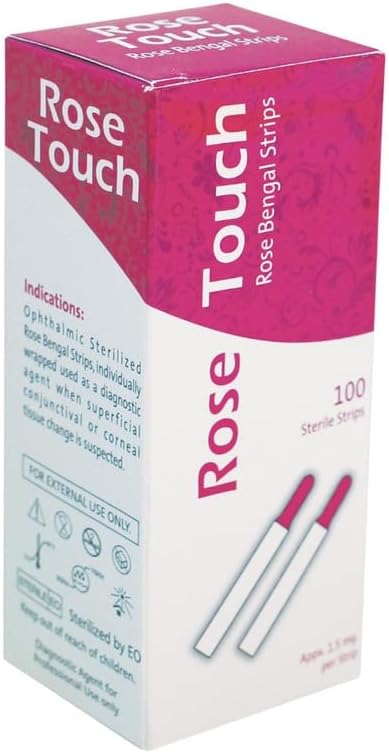 Ophthalmic Rose Touch Rose Bengal Strips, 100 Strips