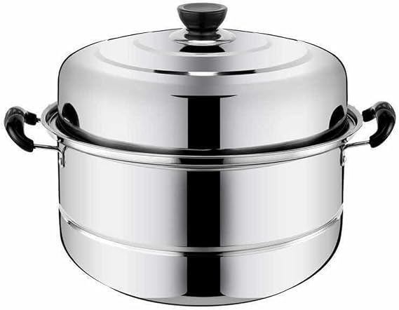 Steamer Steamer Pot Steamer "3 Tier Bottom" 2-Tier 3-Tier Steamer Stainless Steel Pot Lid Compatible Heat Source: Induction Compatible, Compatible with Various Heat Sources 2 Tiers 10.2 inches 26 cm