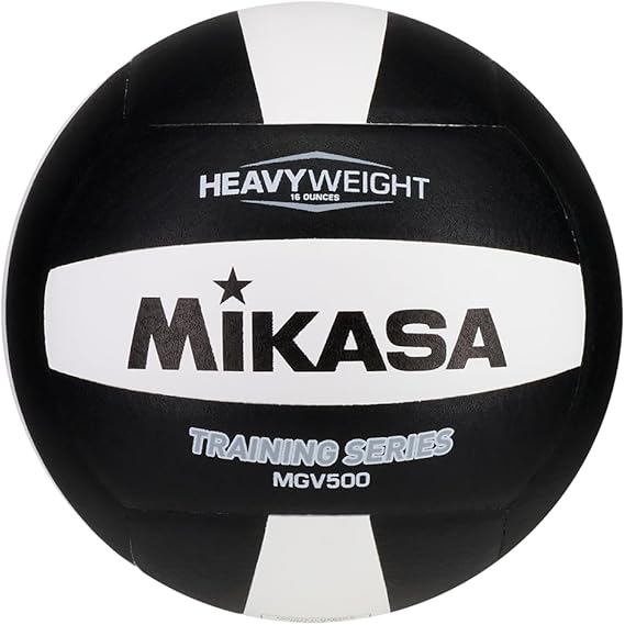 Mikasa MGV500 Heavy Weight Training Indoor Volleyball, Black/White
