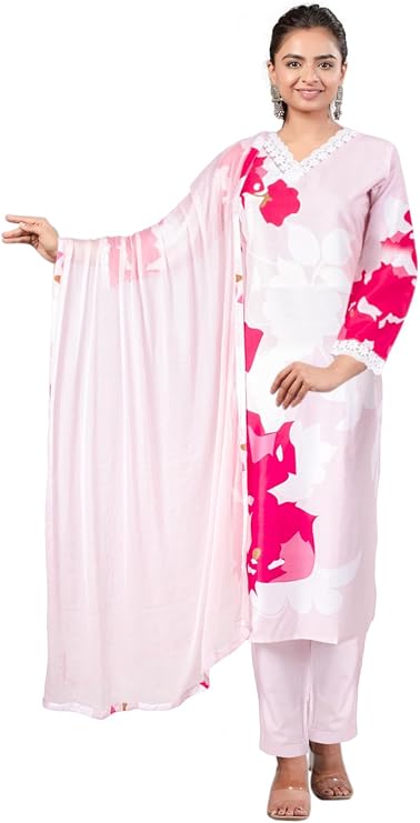 Chandrakala Printed Kurta Pant Set for Women With Dupatta (K242-P)