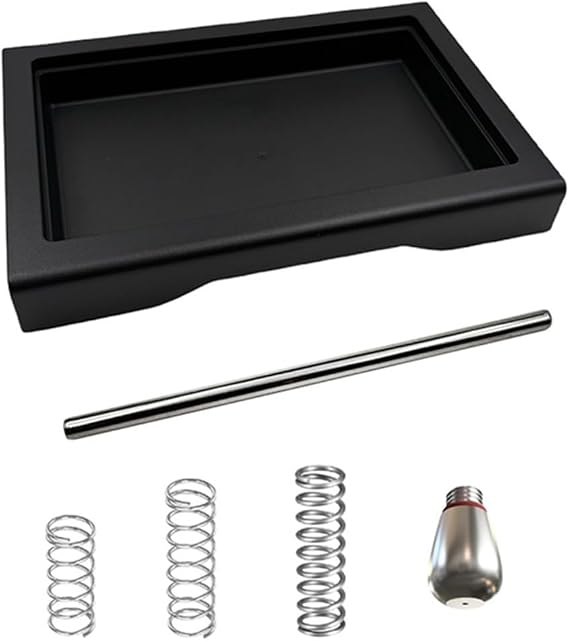 Low Profile Drip Tray Kit with Stainless-Steel Spring for Gaggia Classic Pro, Heat-Resistant ABS Plastic, Thin Design for More Workspace(Tray + Pipe + 3Springs)