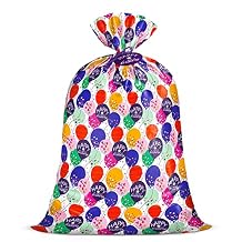 WRAPAHOLIC 56" Large Birthday Plastic Gift Bag - Colorful Balloon with Confetti Design for Kids Birthdays, Parties or Celebrating - 56" H x 36" W