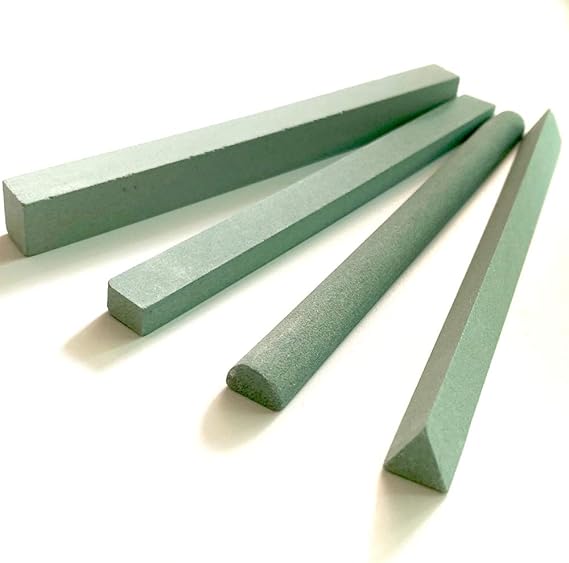 Piece Sharpening Stone Set Assorted Shapes Chisel Sharpening Stone Kit Wood Carving Knife Sharpener Tool Assorted Shapes Sharpening Stones Polishing Stone Set (Green)