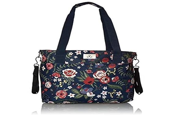 JuJuBe Encore Travel Diaper Tote Bag | Classic Collection | Lightweight, Everyday with Diaper Changing Pad | Midnight Posy, One Size