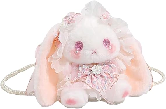 Y2k Cosplay Shoulder Bag, Crossbody Bag, Women's, Girls, Plush, Lolita, 3-Way, Fluffy, Cute Rabbit, Cute School