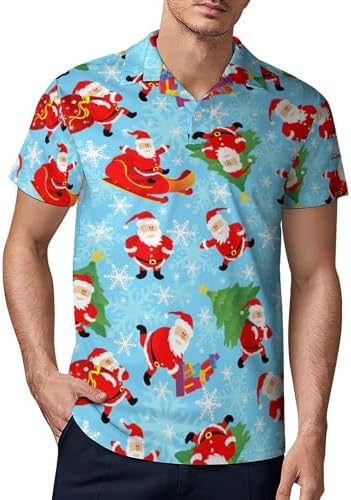 Mens Funny Golf Shirts Hawaiian Golf Polo Shirts Performance Moisture Wicking Quick Dry Athletic Short Sleeve Shirts
