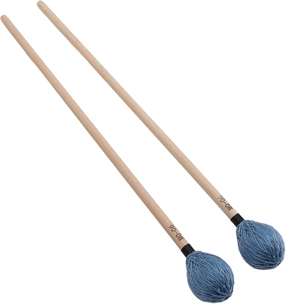 Keyboard Marimba Mallets, 1 Pair Playing Yarn Head Mallet Replacement Comfortable with Maple Handle for Beginner for Percussion Instruments(blue)
