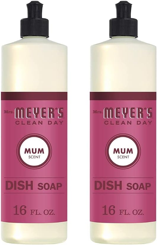 Mrs. MEYER'S Clean Day Liquid Dish Soap, Mum. 16 Fl Oz. (Pack of 2)