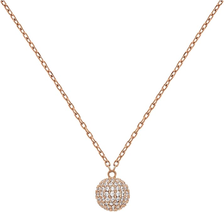 Daniel Wellington Pave Gold Crystal Pendant Necklace for Women, 46cm