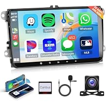 4Core 2G+64G 9 Inch Android Car Stereo Radio Carplay for VW Passat Jetta Tiguan Golf MK5 MK6 T5 EOS Polo, Rimoody Touchscreen Android Auto GPS Navigation Bluetooth FM SWC Backup Camera