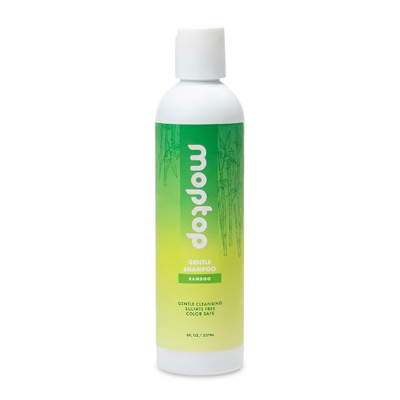 MopTop Gentle Shampoo Every Day Curly Hair Sulfate Free Shampoo, Improves Moisture & Reduces Frizz, Paraben Free Natural Hair Products for Straight, Wavy, Curly, Coily Texture (Bamboo, 8oz)
