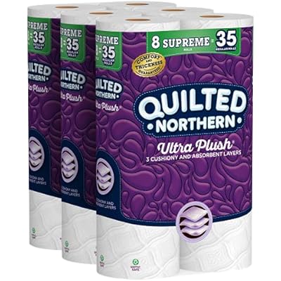 Quilted Northern Ultra Plush Toilet Paper, 24 Supreme Rolls = 105 Regular Rolls, 3-ply Bath Tissue